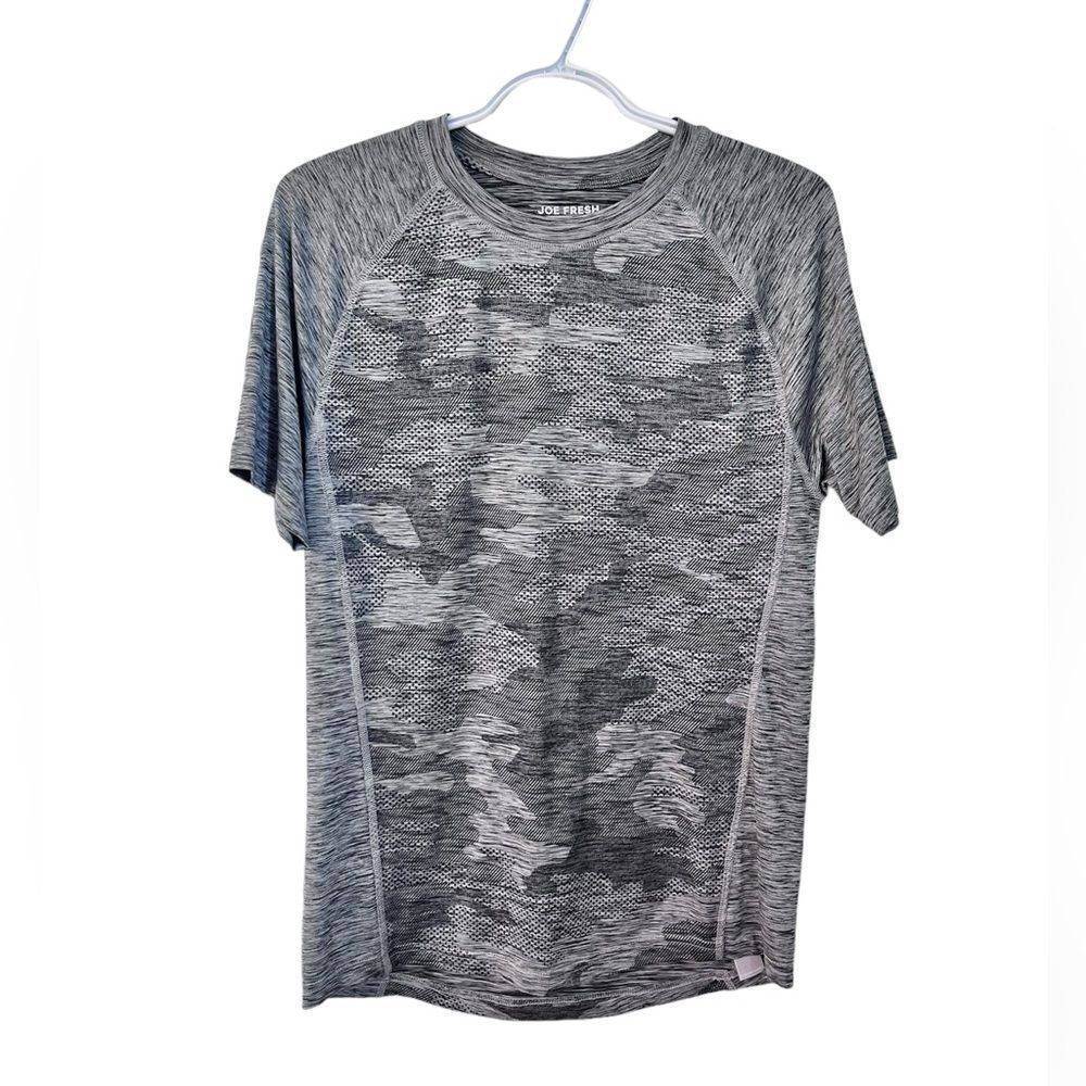 Joe Fresh Active Performance Tee Grey Camo Size Small
